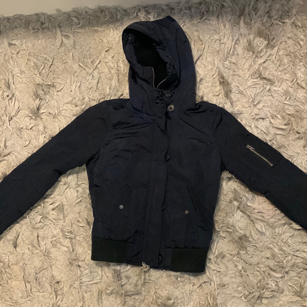 Abercrombie & fitch navy puffer bomber jacket
